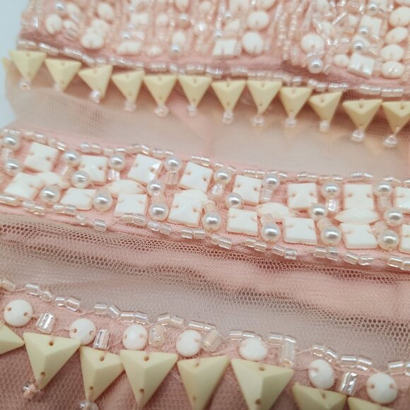 Cinderella Divine Beaded Peach Maxi Dress Size 4 Sheath Jewel Sleeveless Graduat - Picture 13 of 16